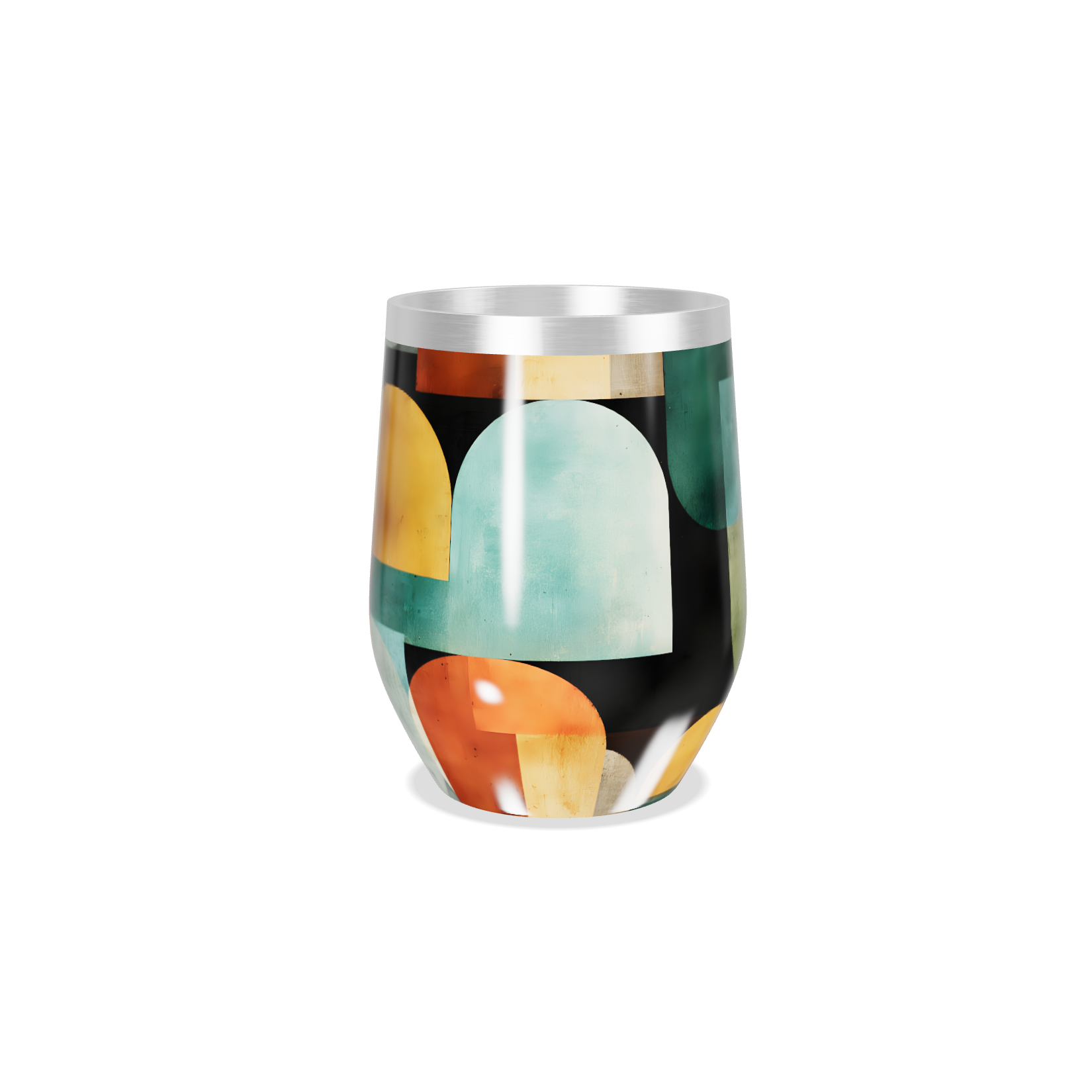 Copo Térmico Slim - Design Geométrico Colorido