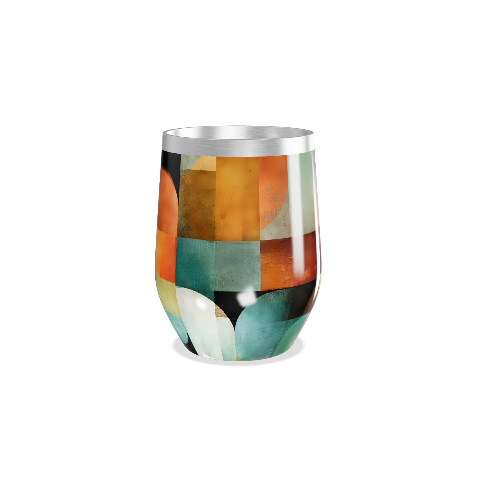 Copo Térmico Slim - Design Geométrico Colorido