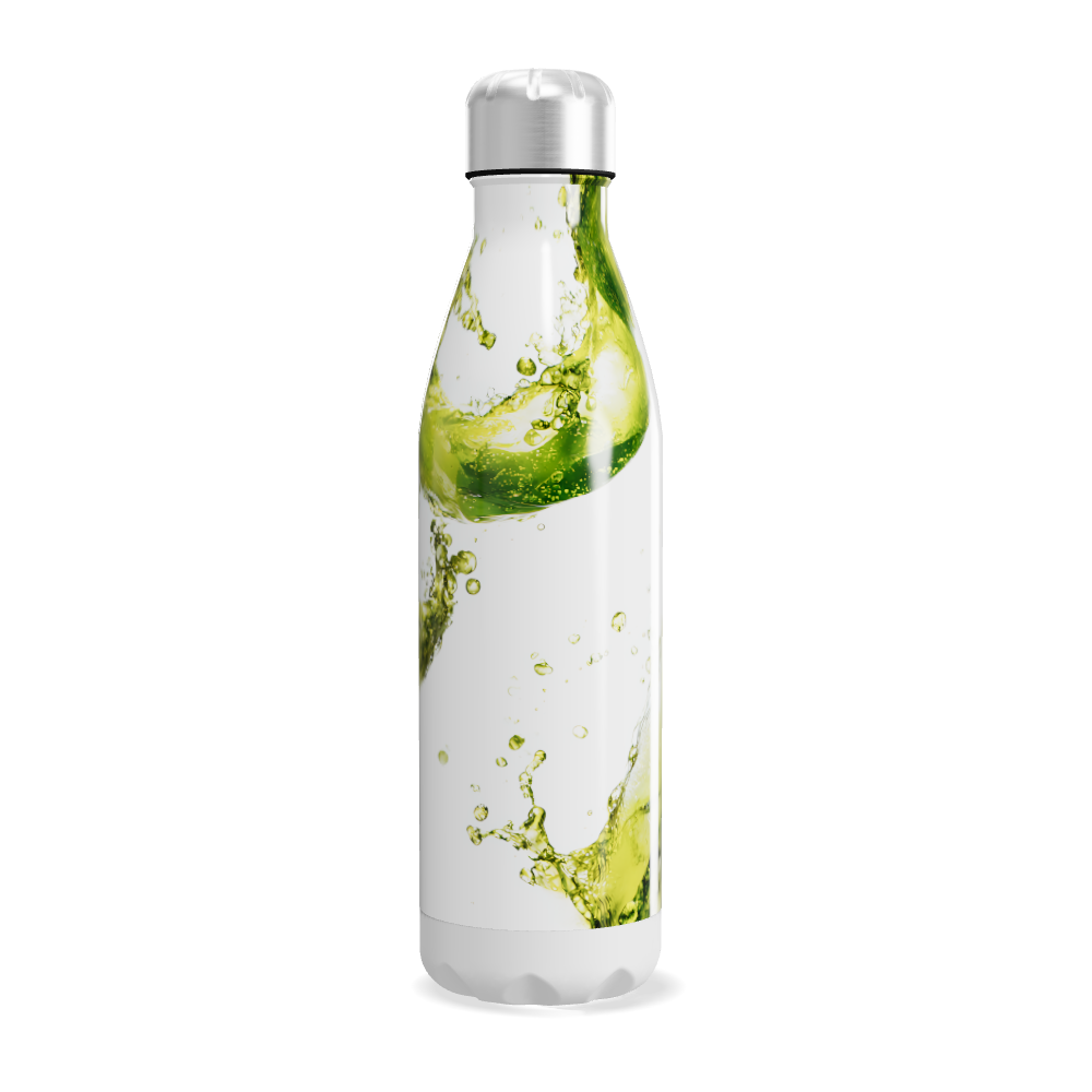 Garrafa Inox - Branca com Estampa Vegetal