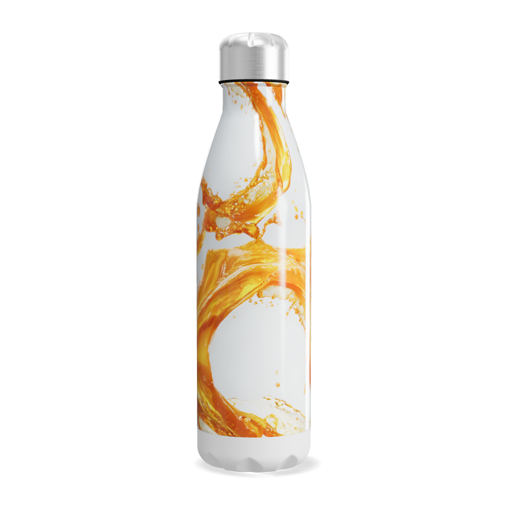 Garrafa Inox - Estampa Splash Laranja