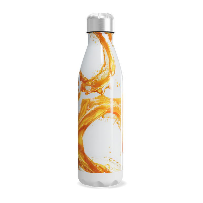 Garrafa Inox - Estampa Splash Laranja