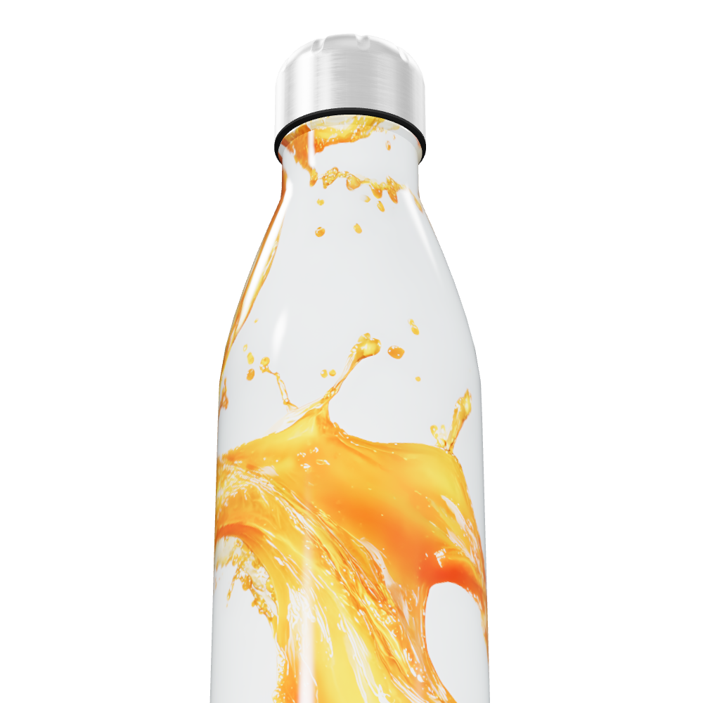 Garrafa Inox - Estampa Splash Laranja