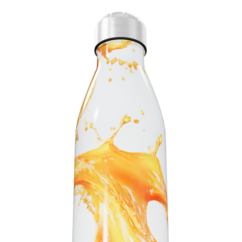 Garrafa Inox - Estampa Splash Laranja