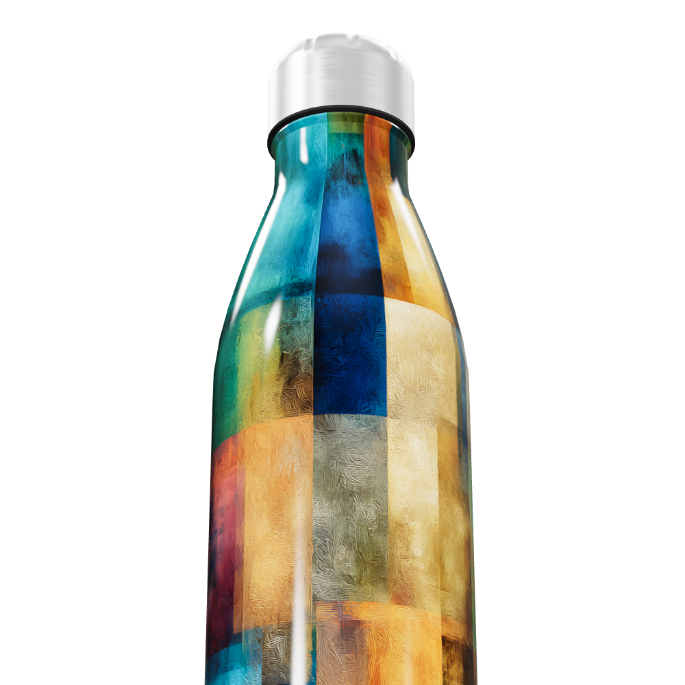 Garrafa Inox - Estampa Colorida Geométrica