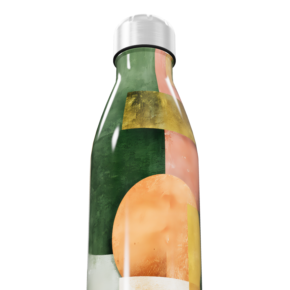 Garrafa Inox - Design Abstrato Colorido