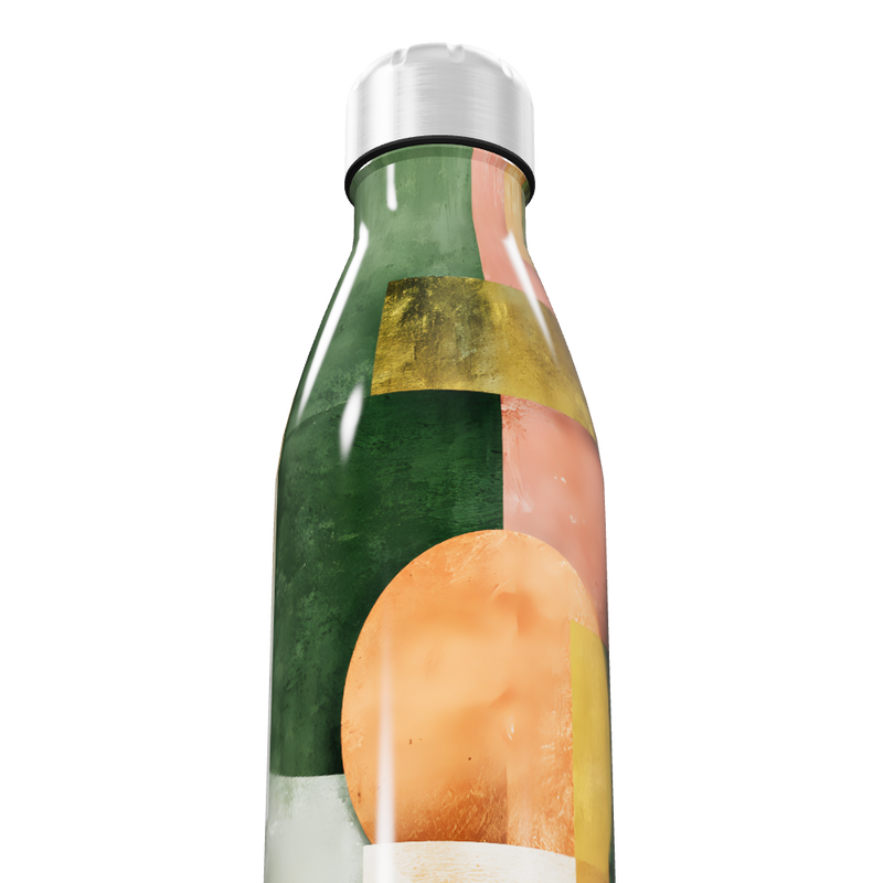 Garrafa Inox - Design Abstrato Colorido