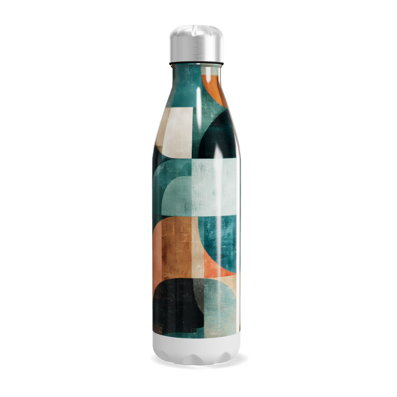 Garrafa Inox - Estampa Geométrica Colorida