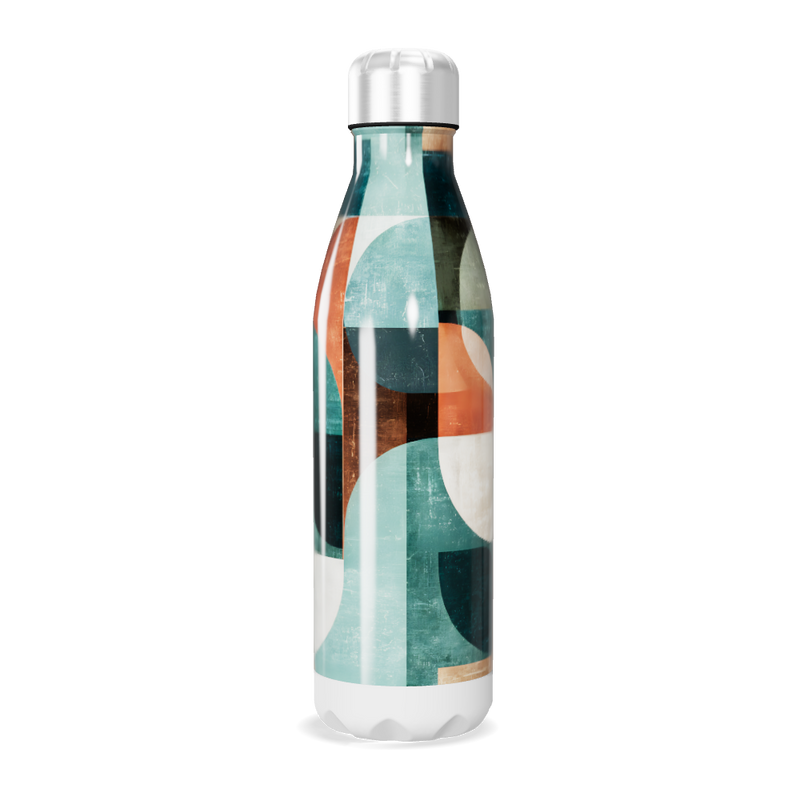 Garrafa Inox - Estampa Geométrica Colorida
