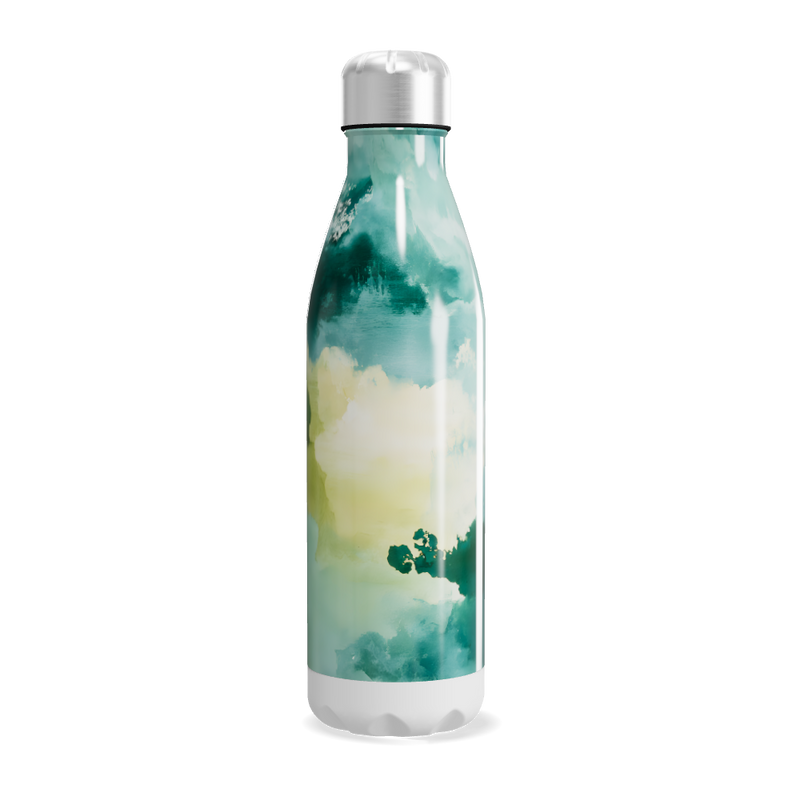 Garrafa Inox - Estampa Aquarela Verde