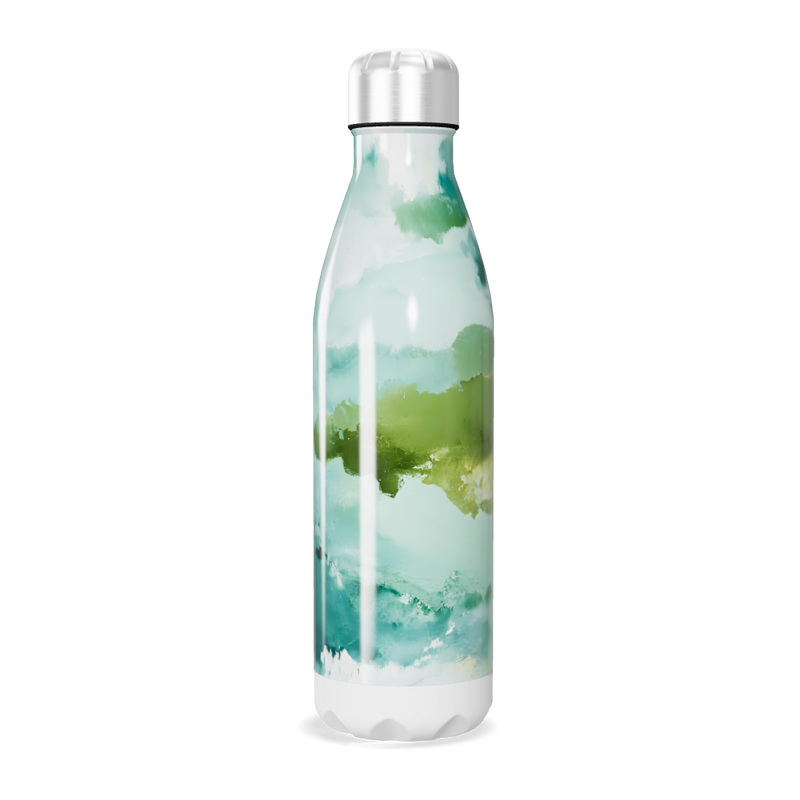 Garrafa Inox - Estampa Aquarela Verde
