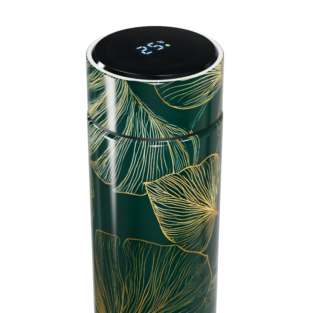Garrafa Térmica Touch - Floral Verde Elegante