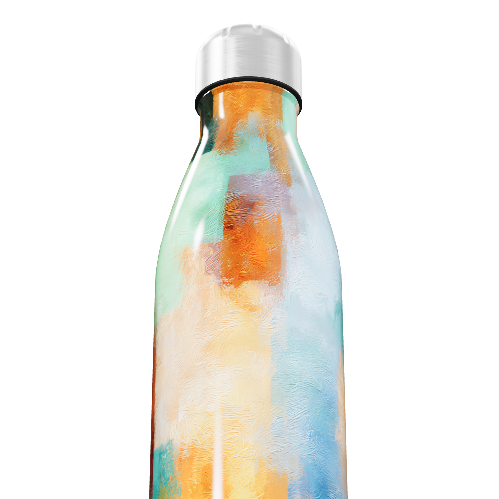 Garrafa Inox - Estampa Abstrata Colorida