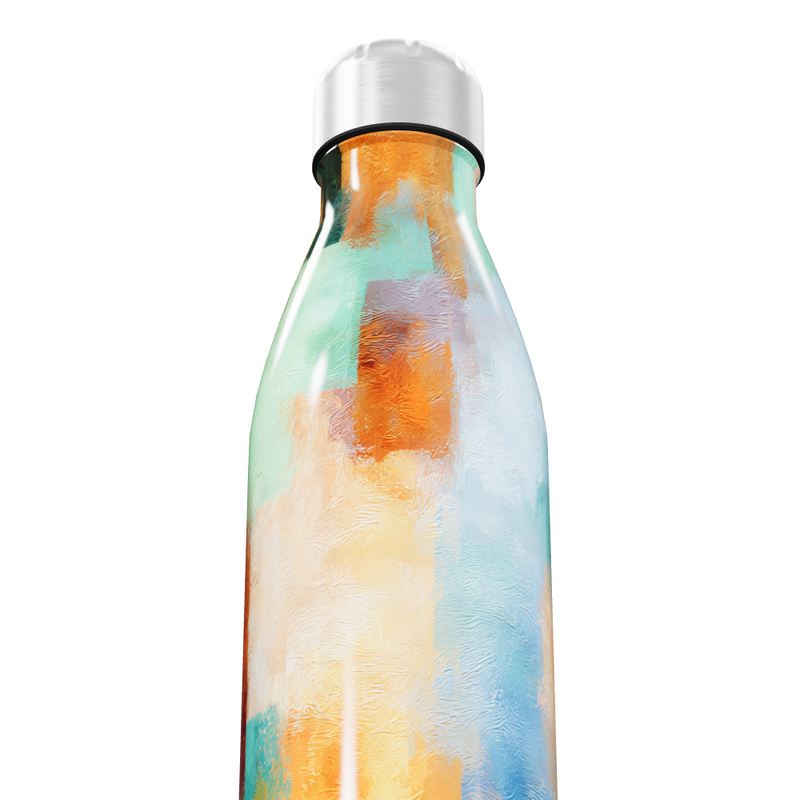 Garrafa Inox - Estampa Abstrata Colorida