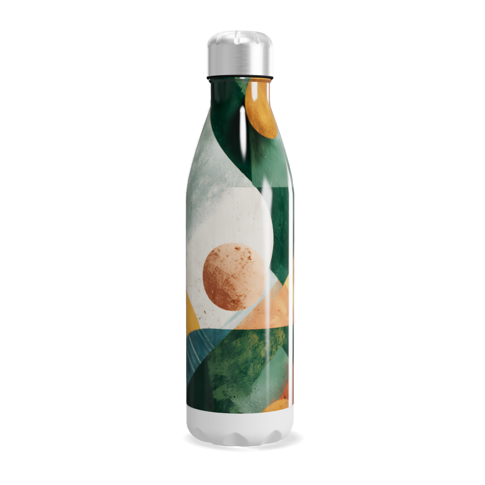 Garrafa Inox - Estampa Geométrica Colorida