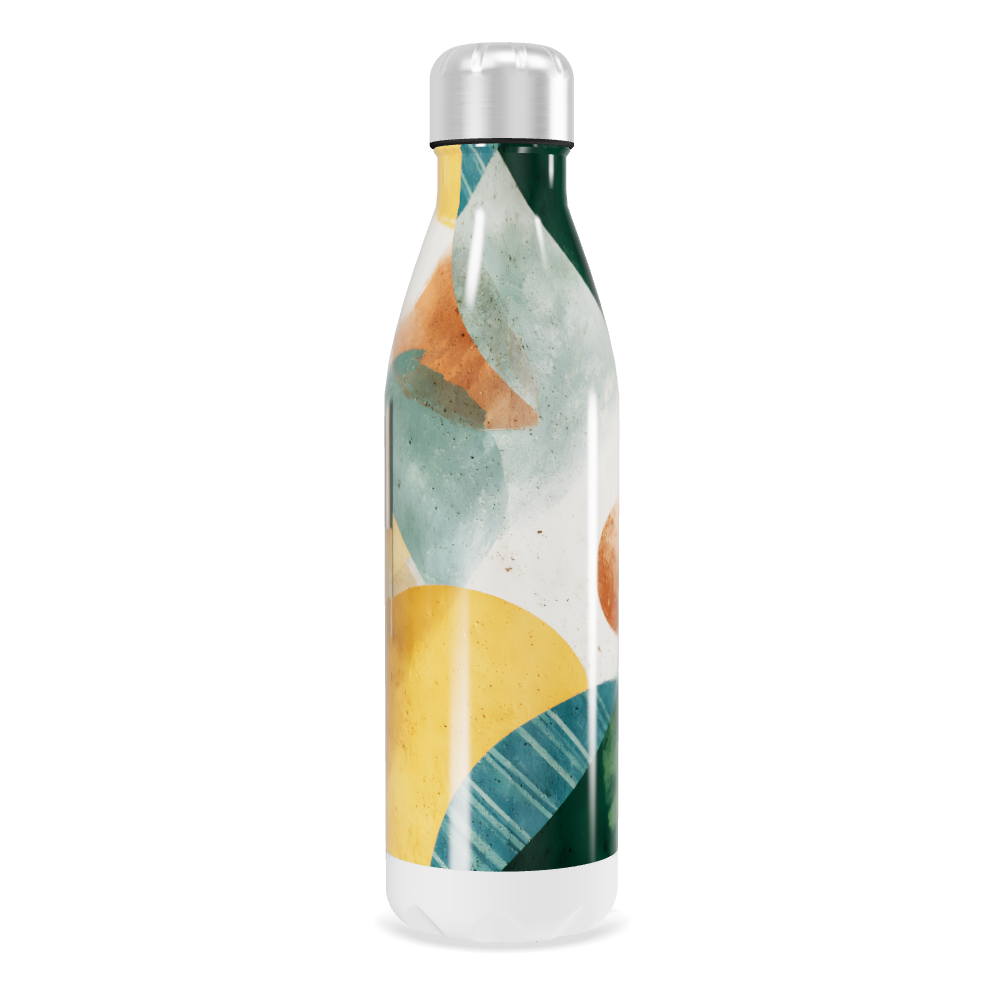 Garrafa Inox - Estampa Geométrica Colorida