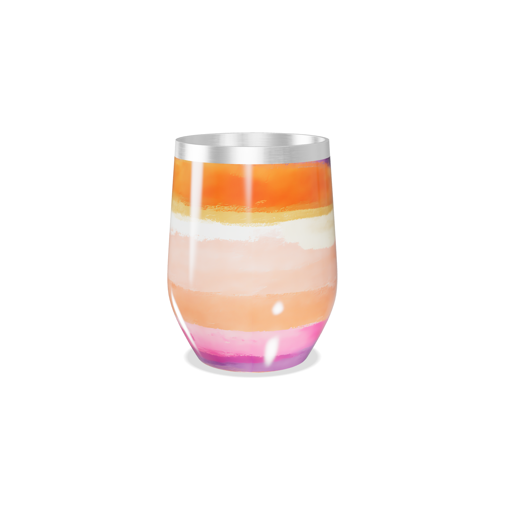 Copo Térmico Slim - Multicor Listrado Aço Inox