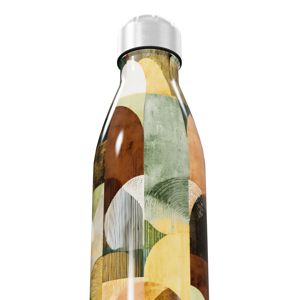 Garrafa Inox - Estampada Geométrica Colorida
