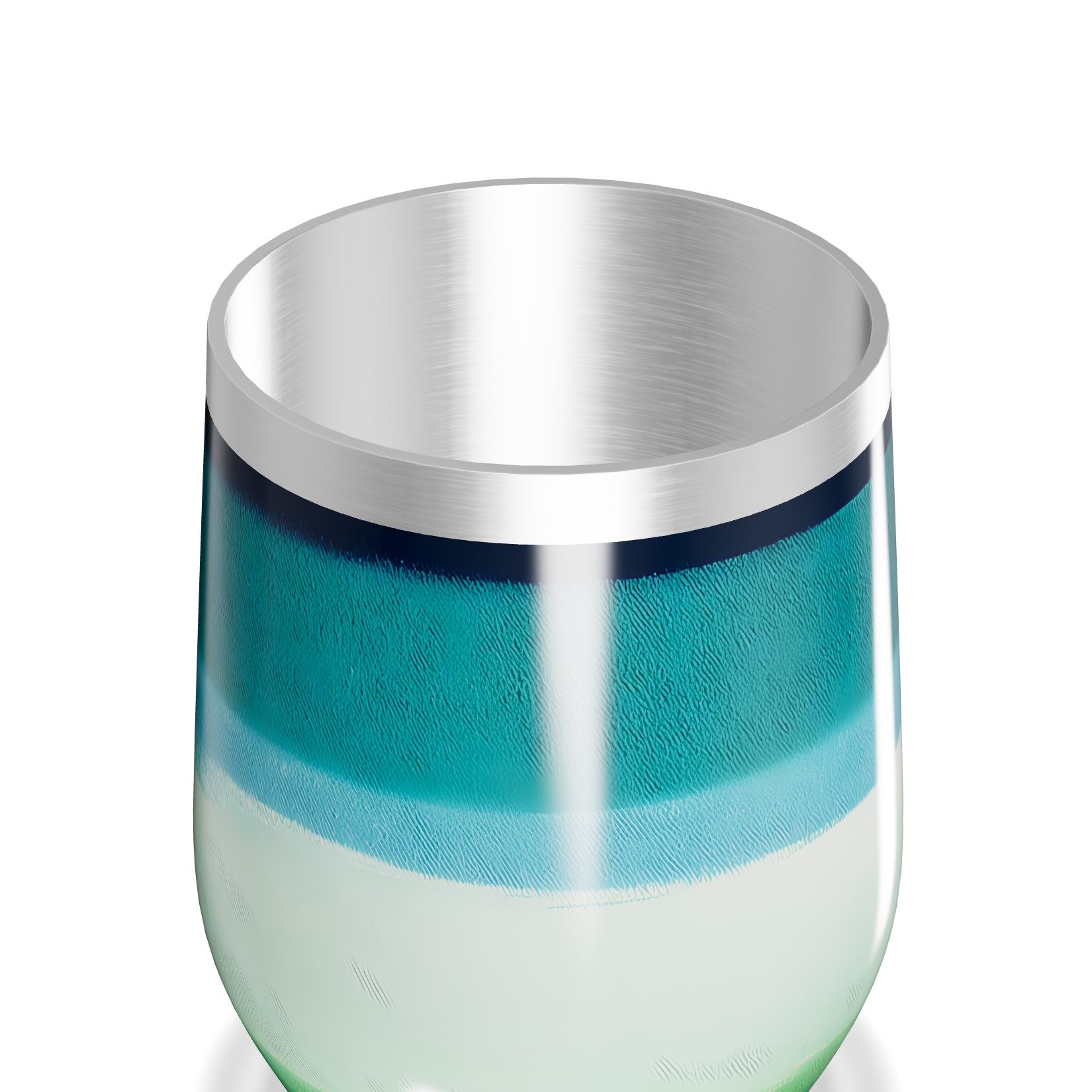 Copo Térmico Slim - Listras Azul Verde Inox