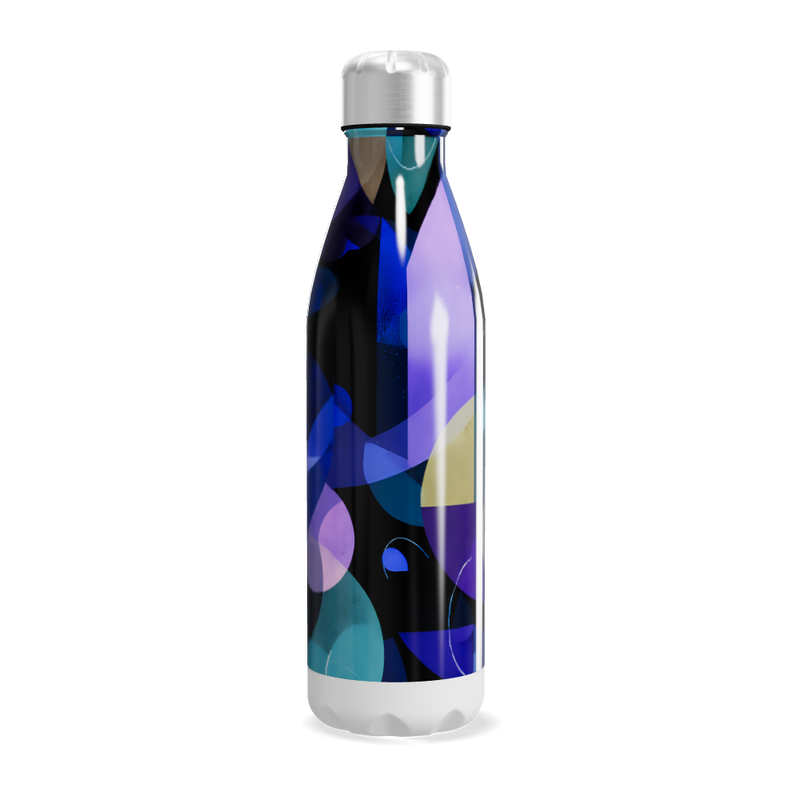 Garrafa Inox - Estampa Abstrata Azul