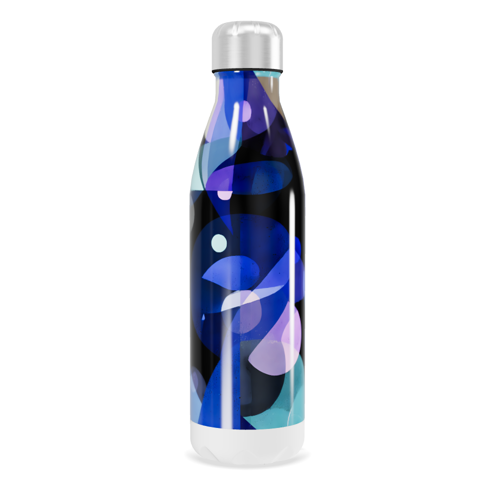 Garrafa Inox - Estampa Abstrata Azul