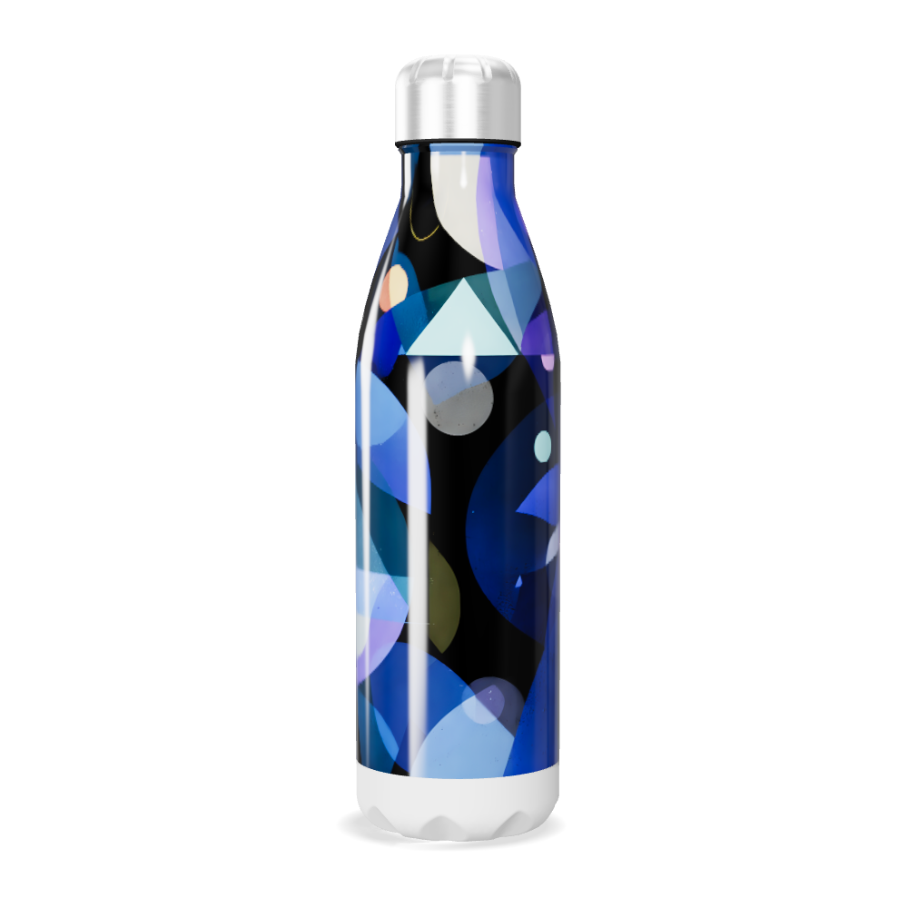 Garrafa Inox - Estampa Abstrata Azul