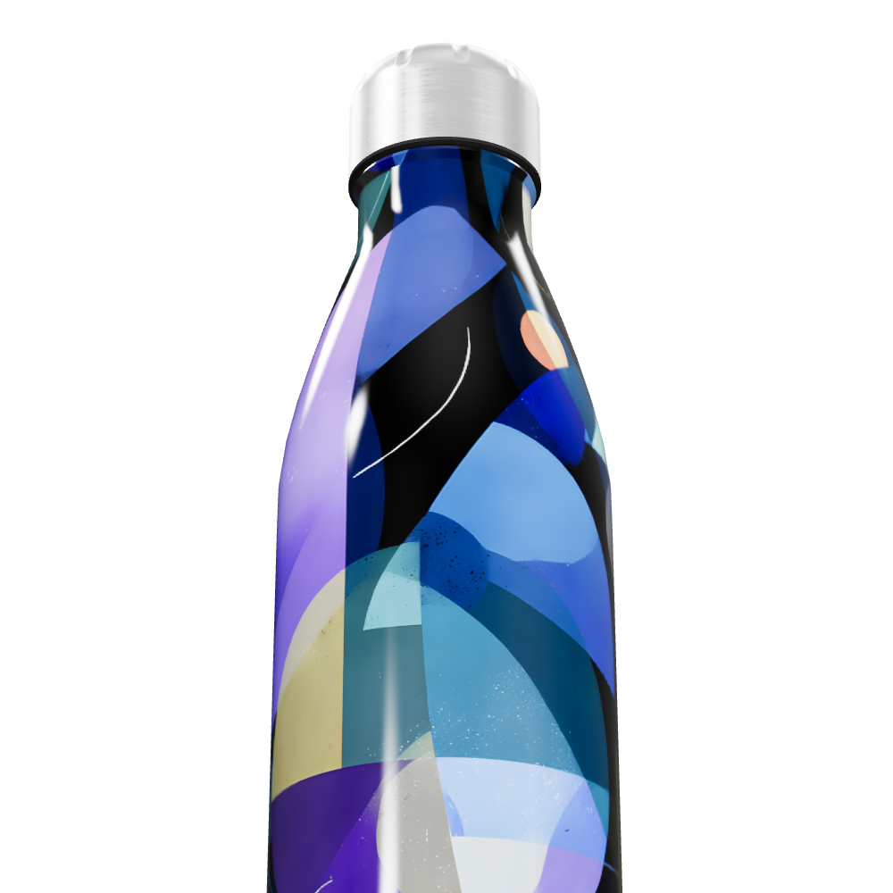 Garrafa Inox - Estampa Abstrata Azul