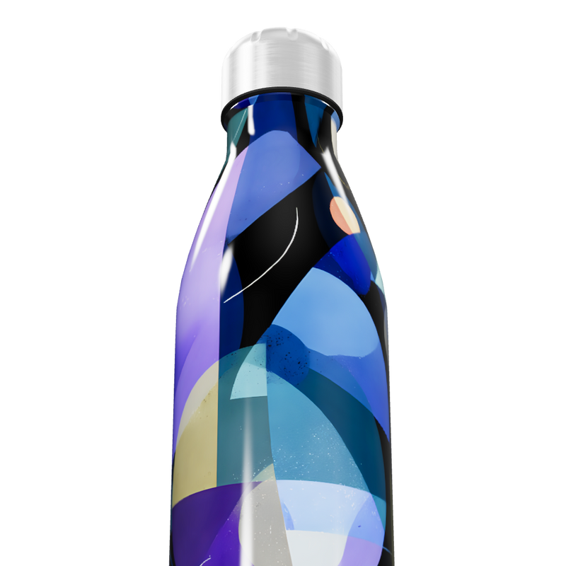 Garrafa Inox - Estampa Abstrata Azul