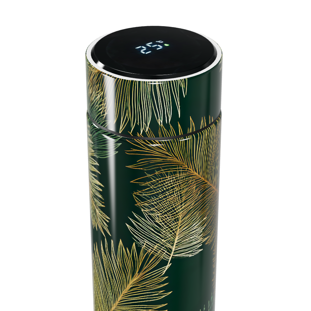 Garrafa Térmica Touch Verde Estampa Folhas