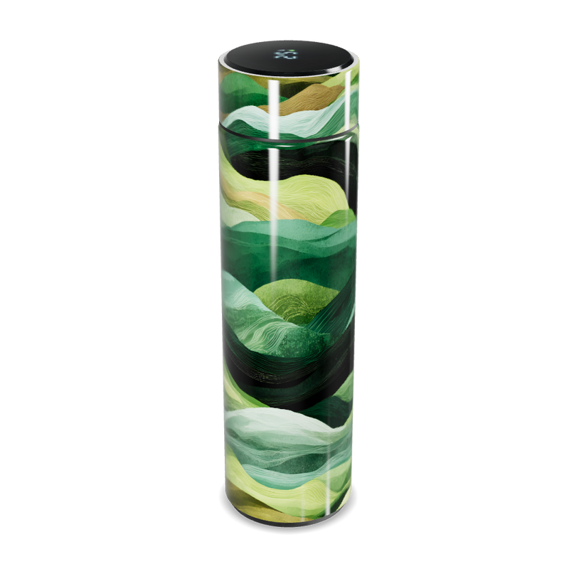 Garrafa Térmica Touch Estampa Verde Abstrata