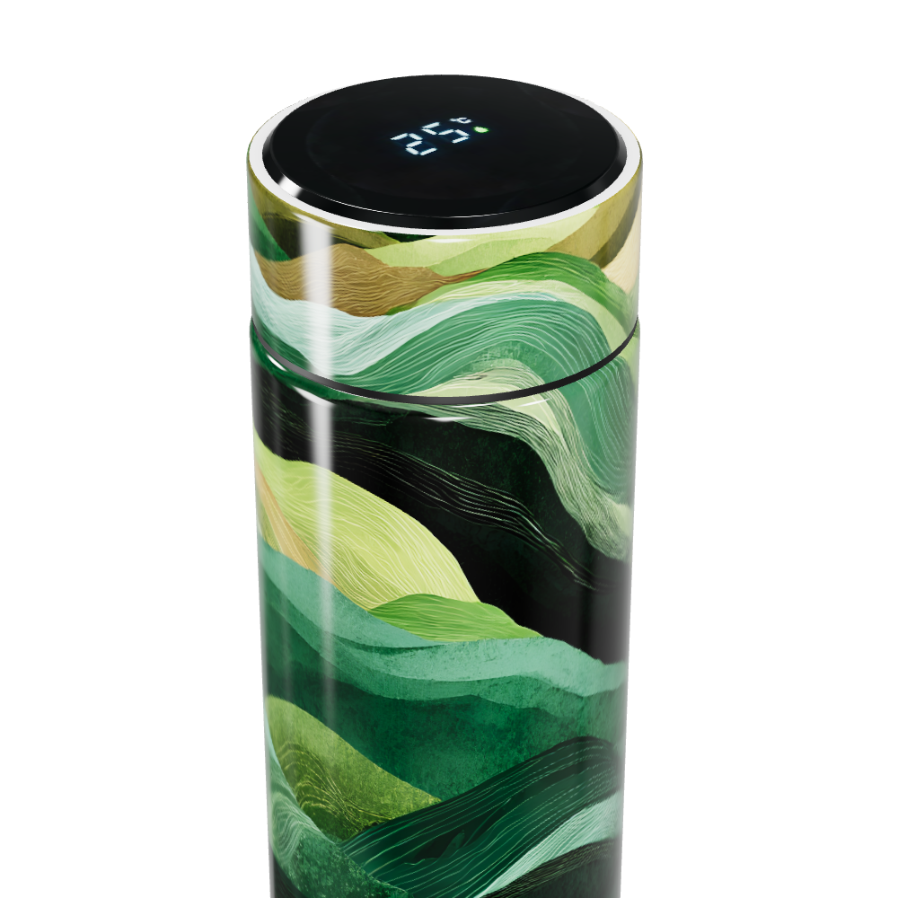 Garrafa Térmica Touch Estampa Verde Abstrata