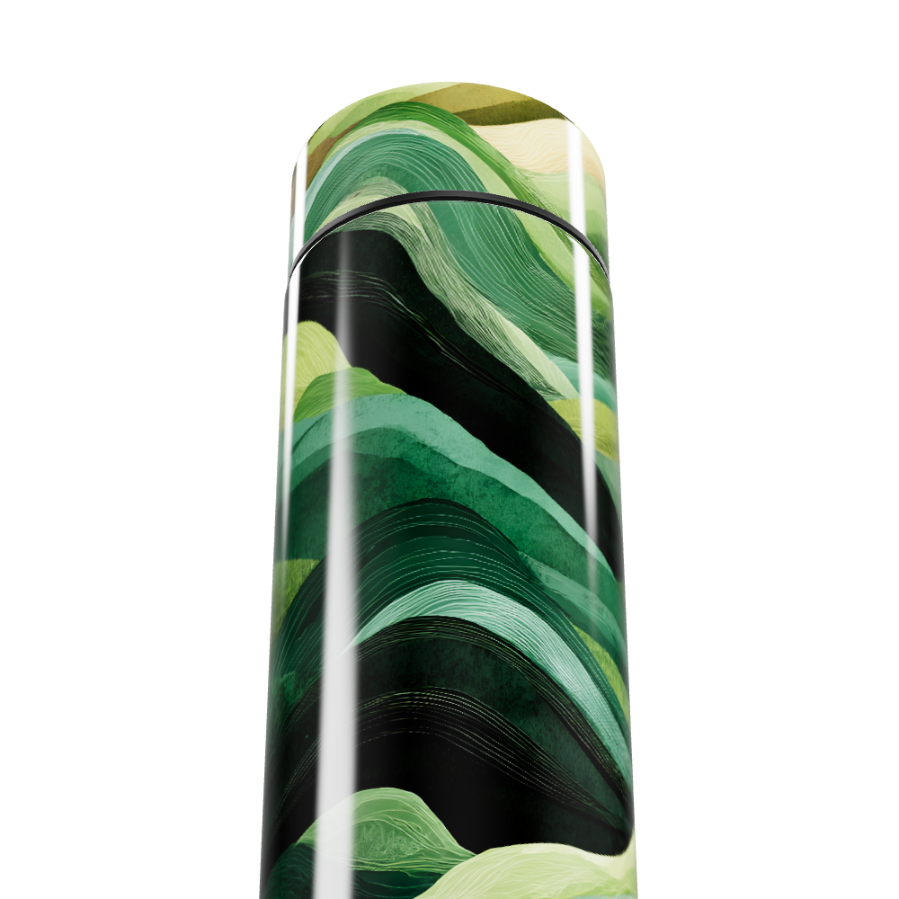 Garrafa Térmica Touch Estampa Verde Abstrata