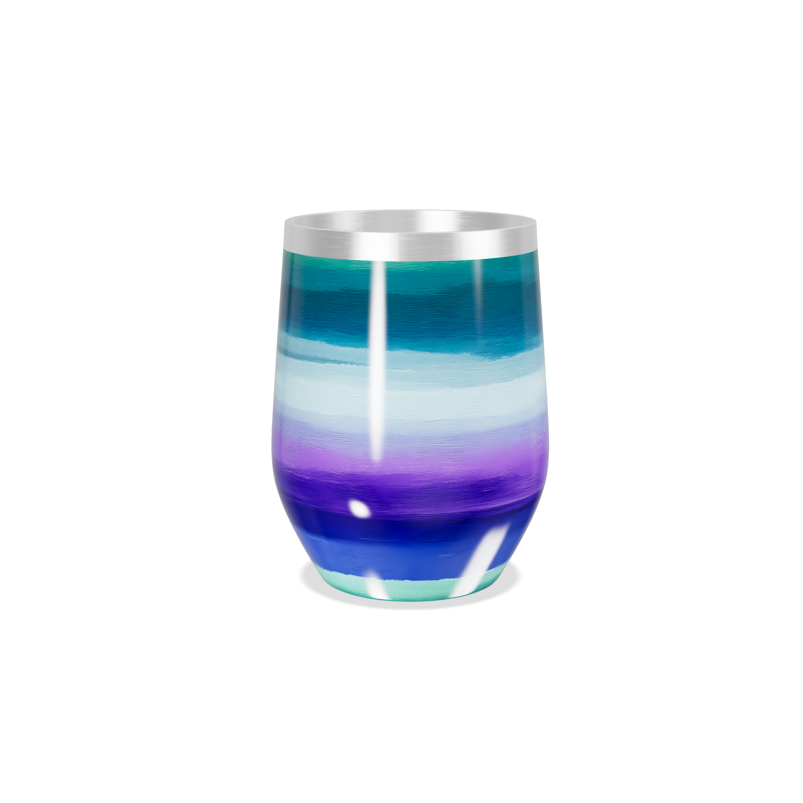 Copo Térmico Slim - Listras Coloridas Inox