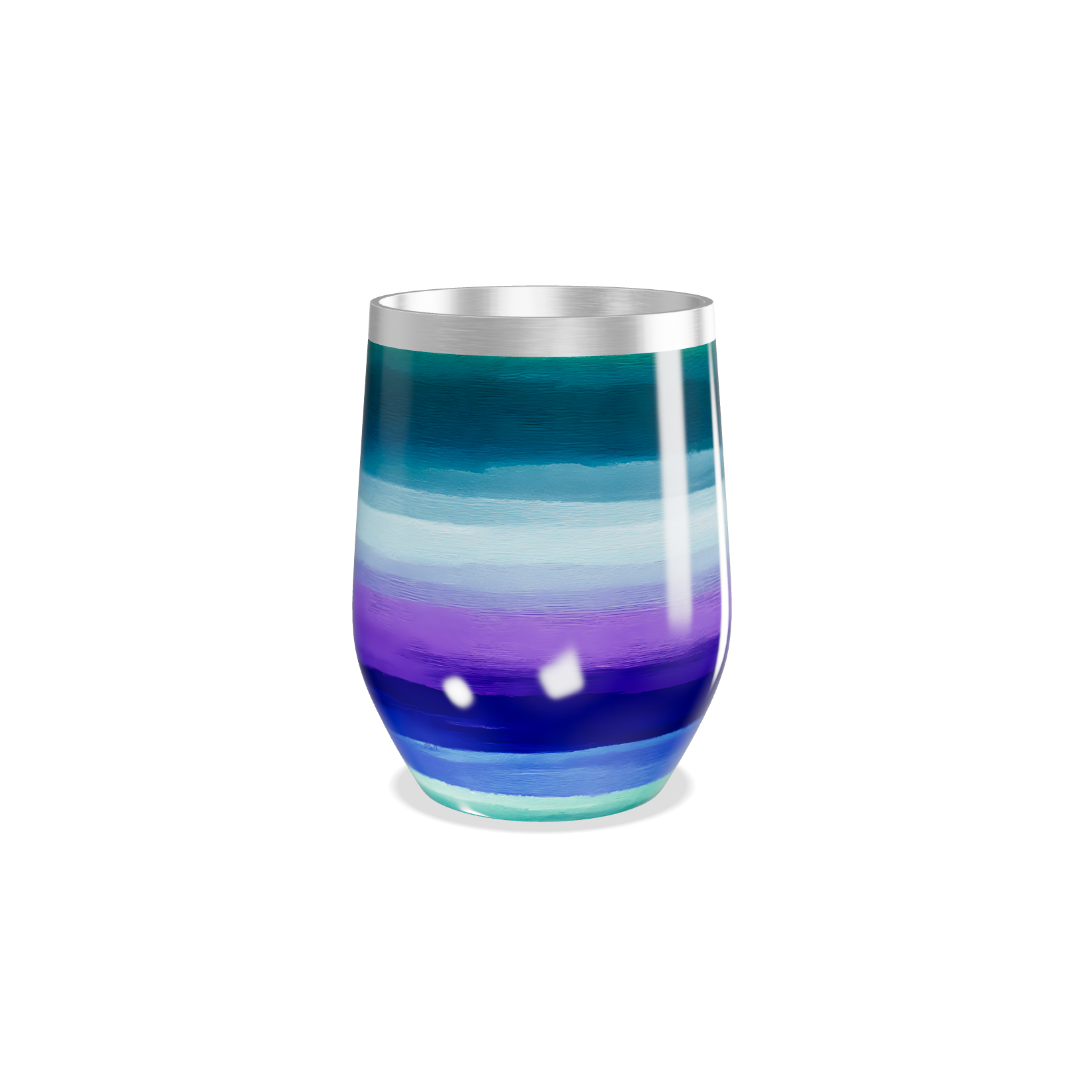 Copo Térmico Slim - Listras Coloridas Inox