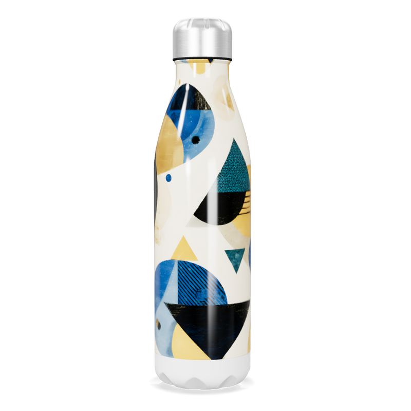 Garrafa Inox - Estampa Geométrica Colorida