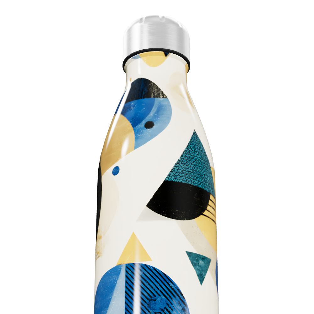 Garrafa Inox - Estampa Geométrica Colorida