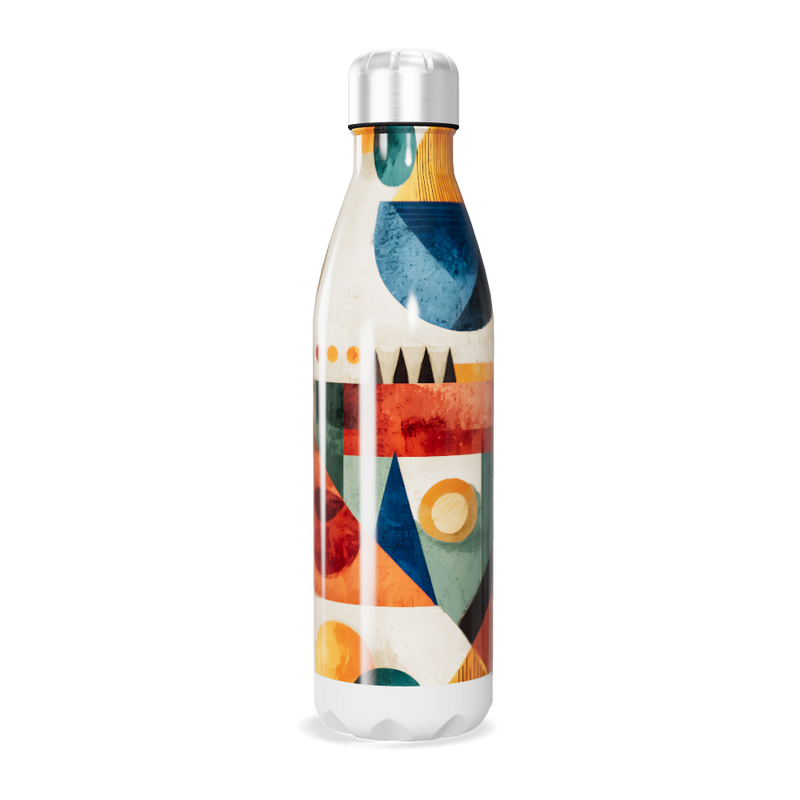 Garrafa Inox - Estampa Colorida Geométrica