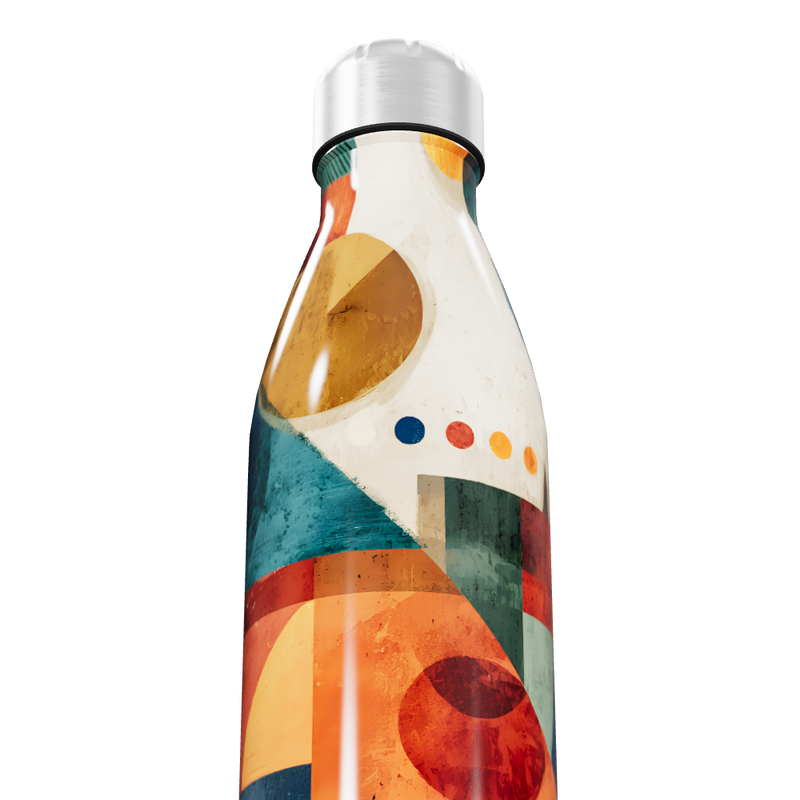 Garrafa Inox - Estampa Colorida Geométrica