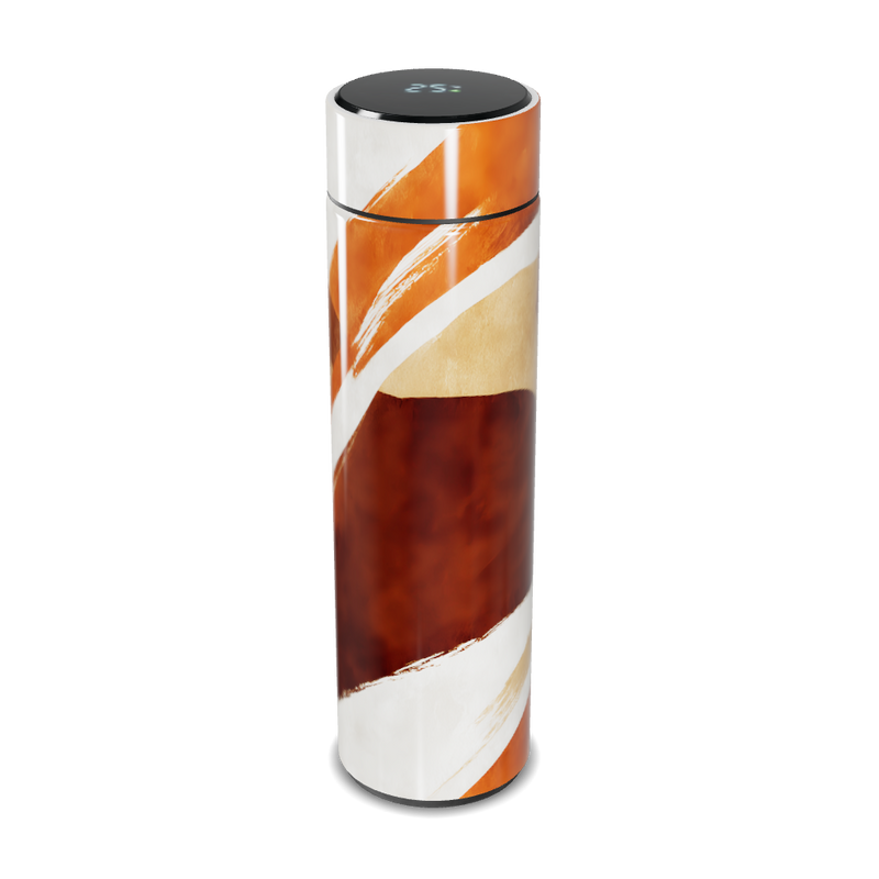 Garrafa Térmica Touch - Listras Marrom e Branco