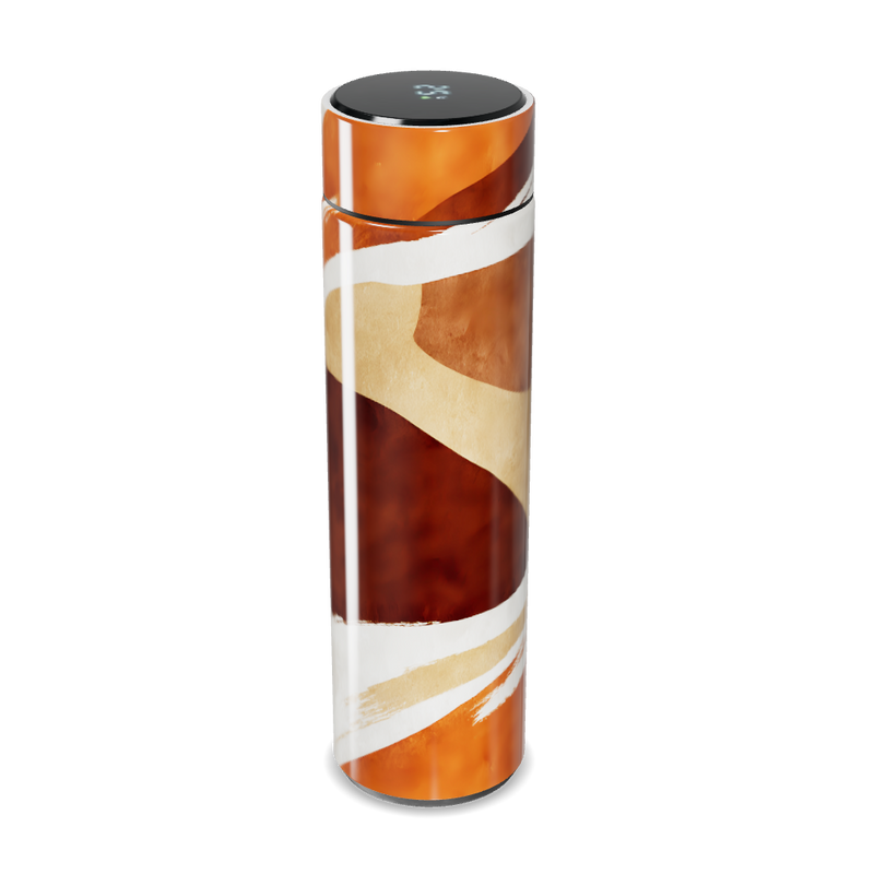 Garrafa Térmica Touch - Listras Marrom e Branco