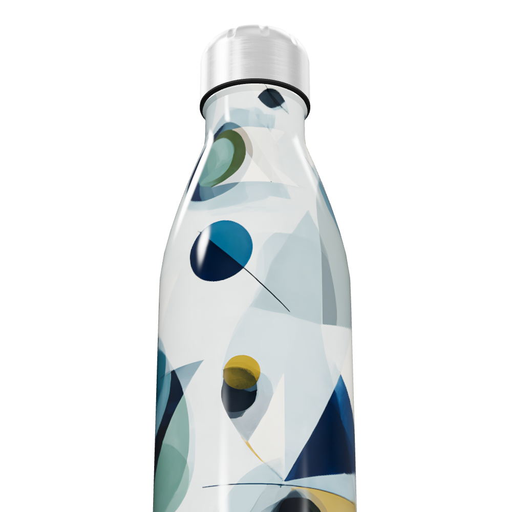 Garrafa Inox - Estampa Geométrica Colorida