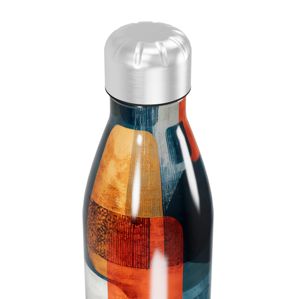 Garrafa Inox - Estampa Geométrica Colorida