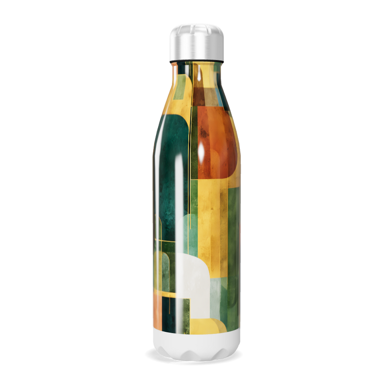 Garrafa Inox - Estampa Geométrica Colorida