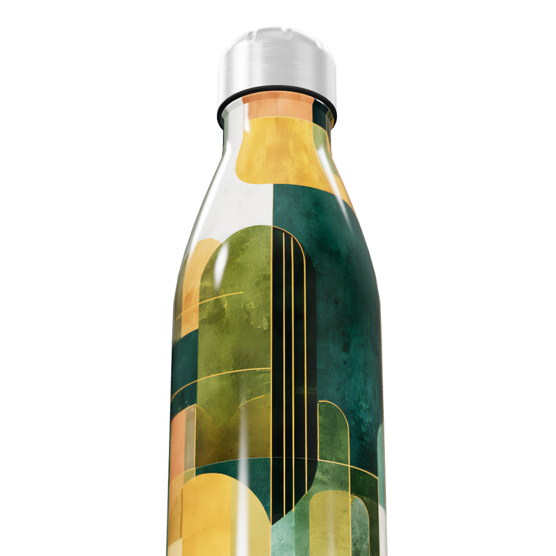 Garrafa Inox - Estampa Geométrica Colorida