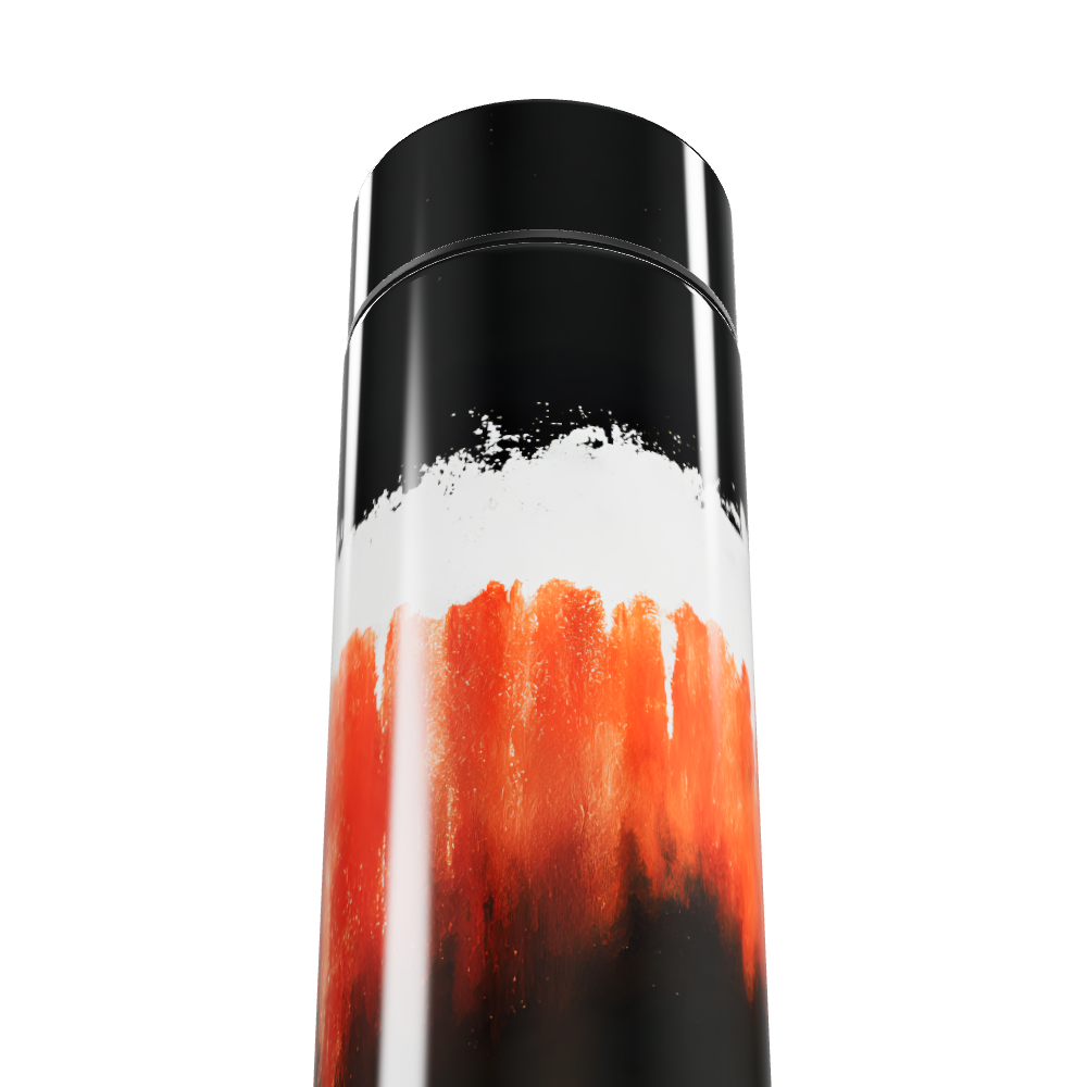 Garrafa Térmica Touch - Preto com Arte Laranja