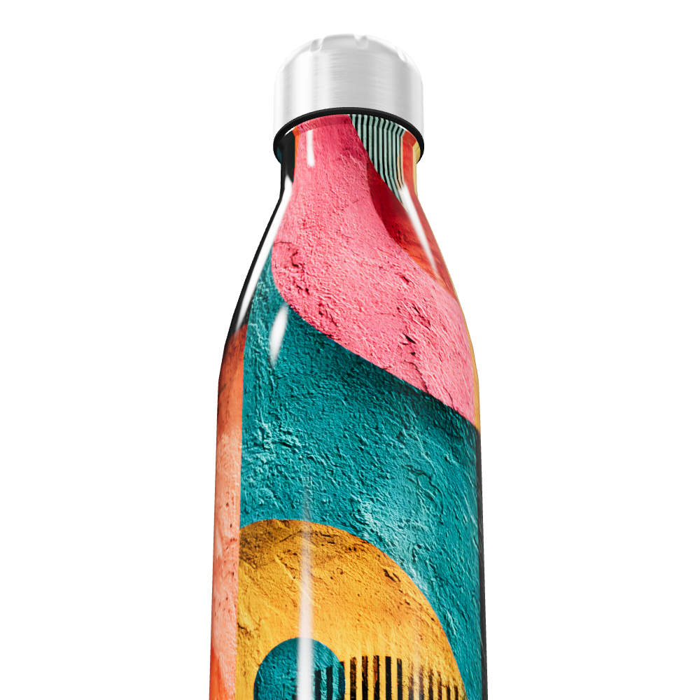Garrafa Inox - Estampa Colorida Abstrata
