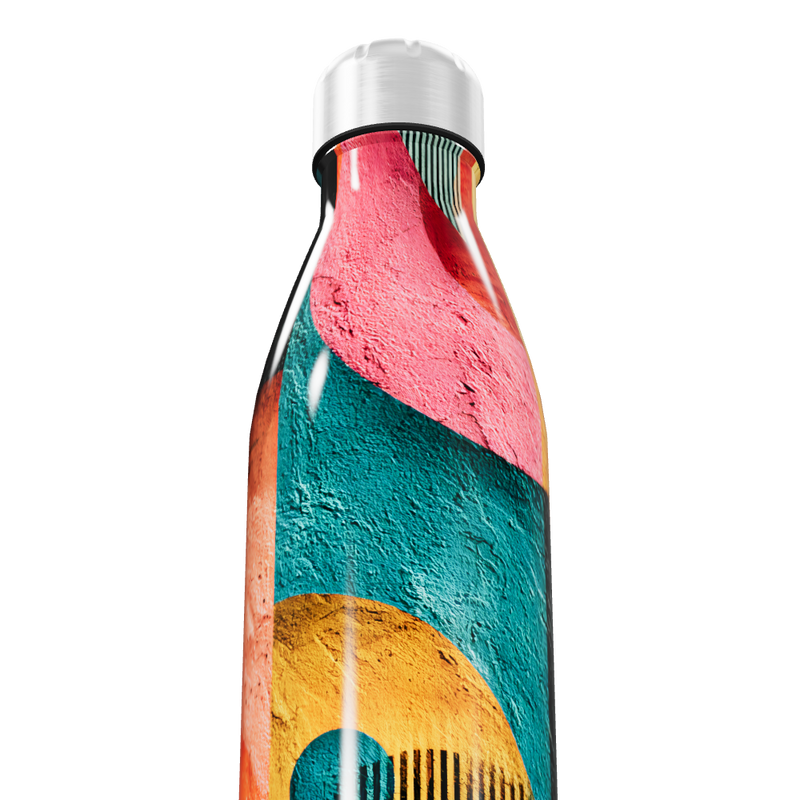 Garrafa Inox - Estampa Colorida Abstrata