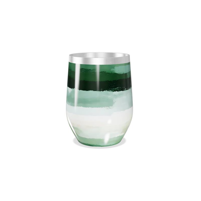 Copo Térmico Slim - Listras Verdes e Brancas