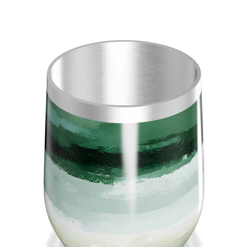 Copo Térmico Slim - Listras Verdes e Brancas