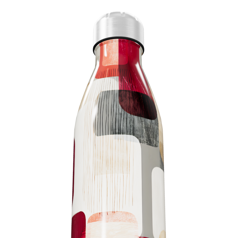 Garrafa Inox - Colorida com Estampa Abstrata