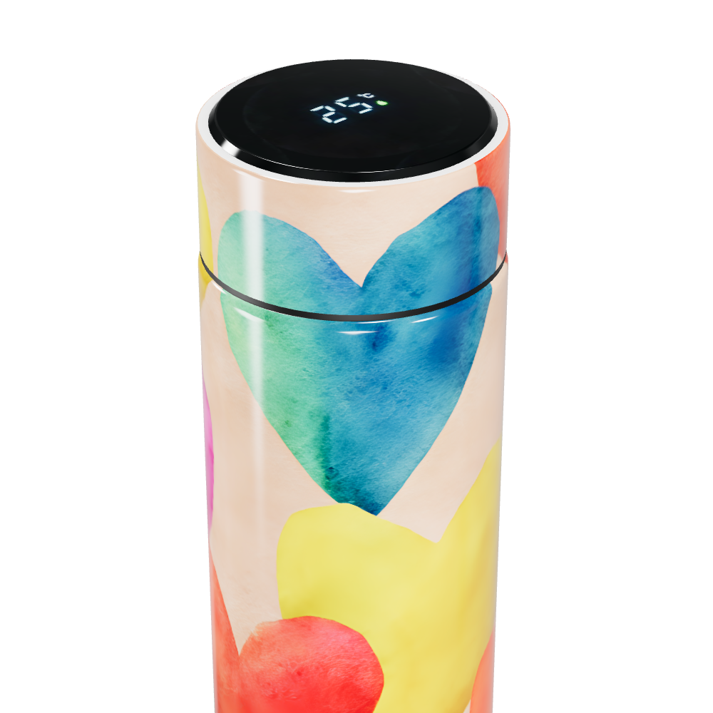 Garrafa Térmica Touch - Corações Coloridos